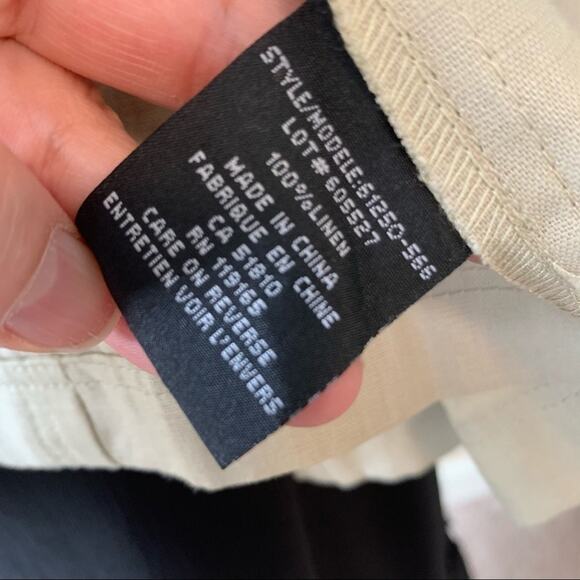 TRIBAL beige linen collared jacket blazer with large wooden buttons size 6 - Picture 6 of 7